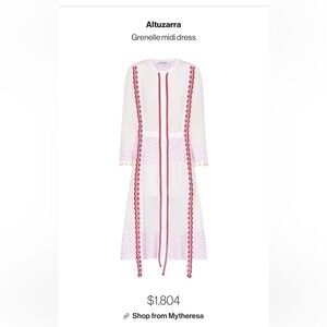 Altuzurra Dream Dress | New | Pristine | Sz US 10 *Only reason selling too big